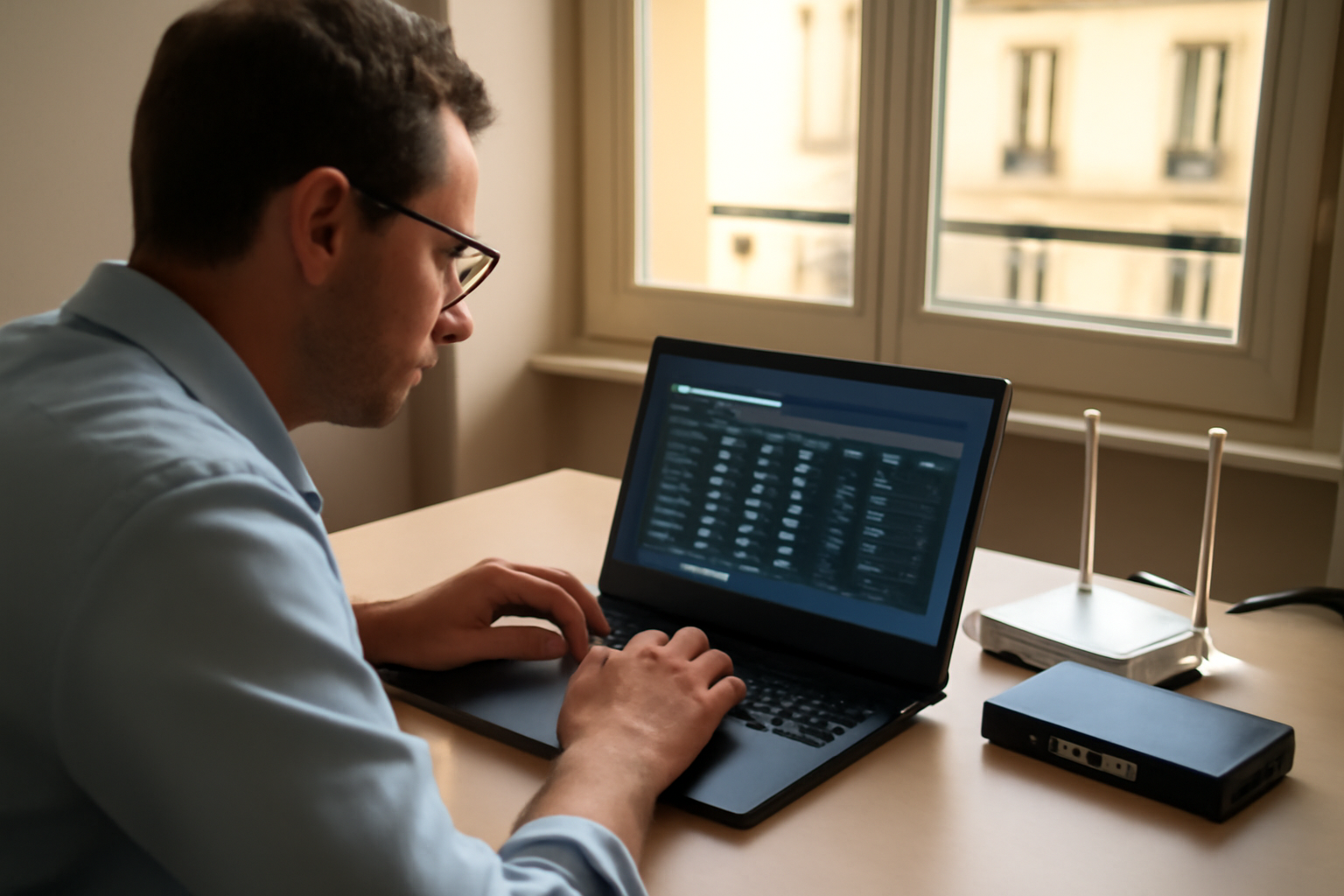advanced port scanner sur un PC Windows en audit réseau local, interface de scan et liste de ports