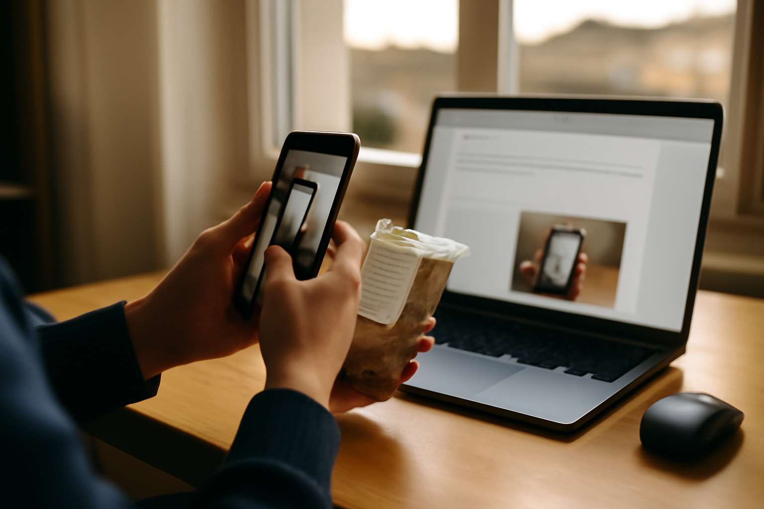 janus pro multimodal : photo d’un produit et consigne texte sur un écran