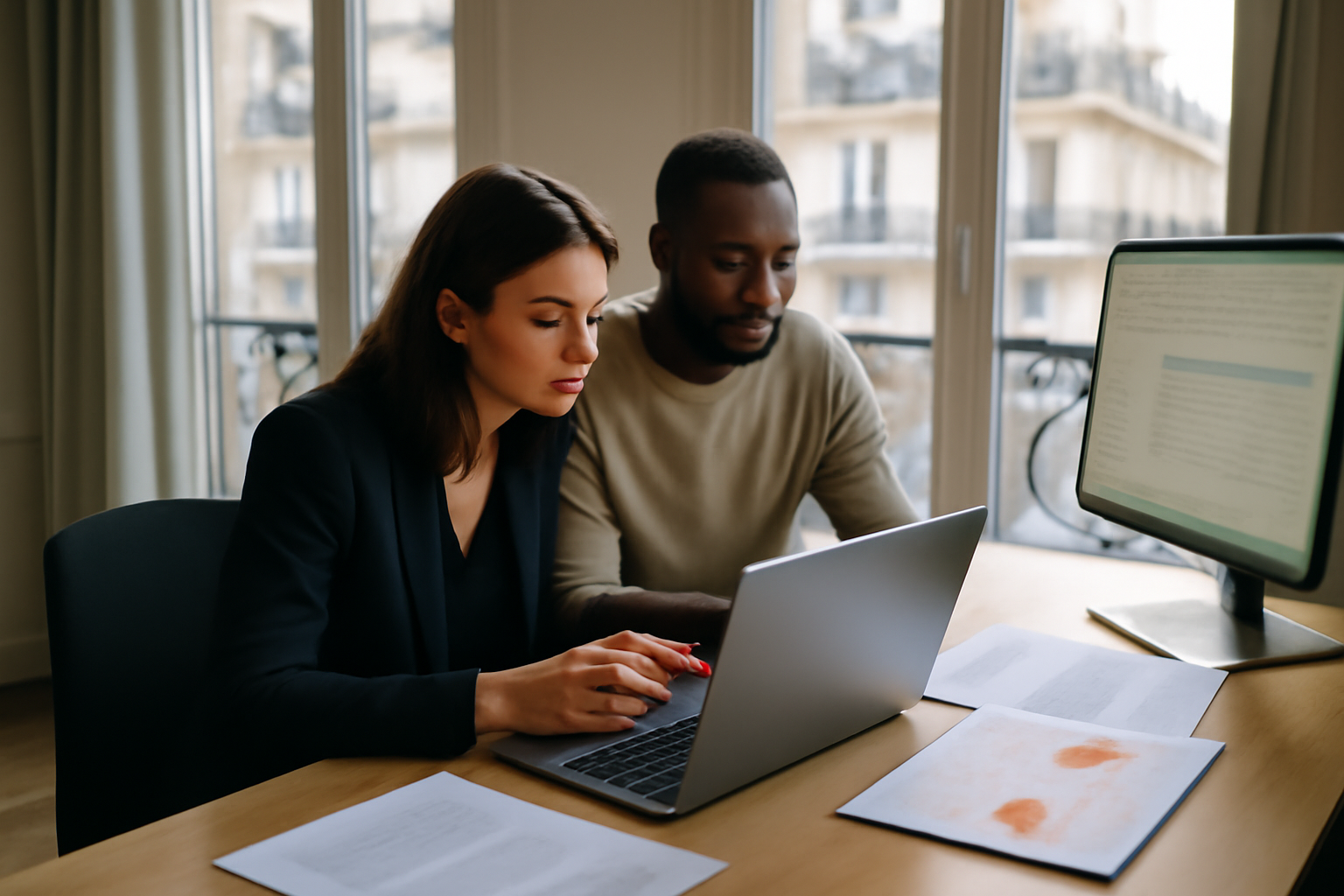 Comparatif de logiciels bureautiques sur un ordinateur au bureau