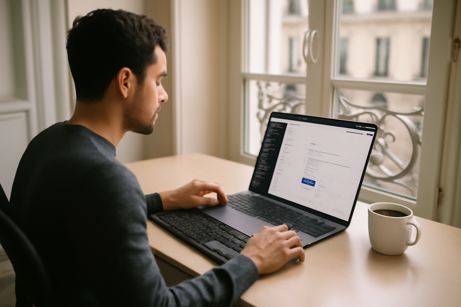 lovable.dev sur un écran de développeur, interface d’app web générée