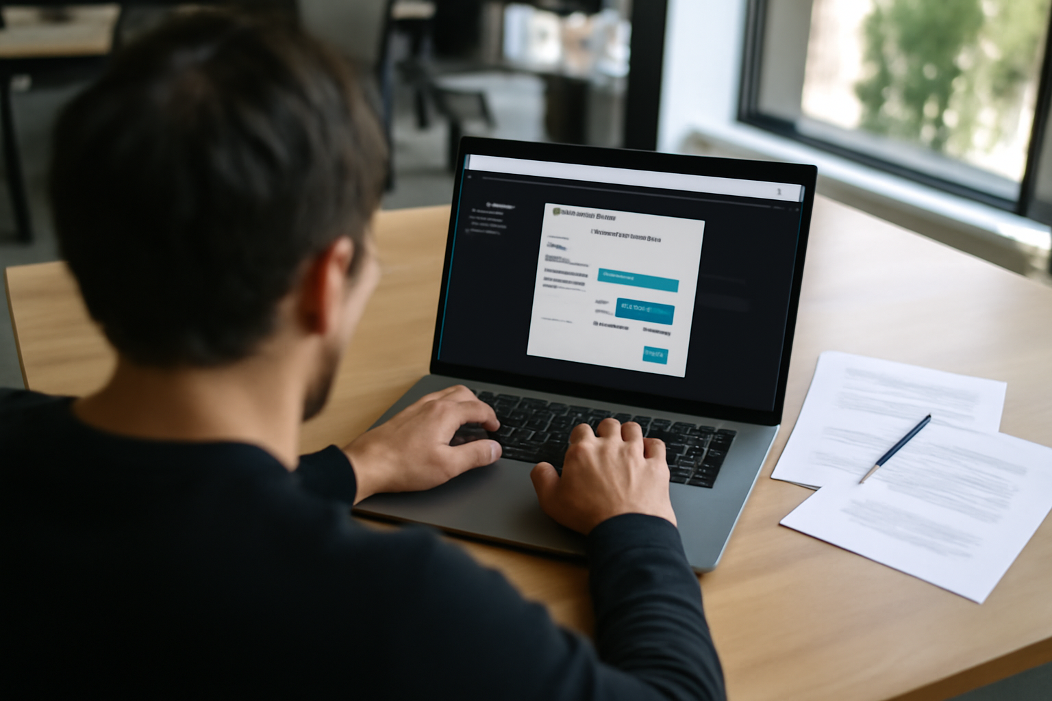 Capture d’écran d’un outil web de génération de vidéos IA nommé pictory, interface de script et rendu vidéo, lumière naturelle sur bureau